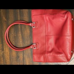 Red Leather Tignanello Shoulder bag